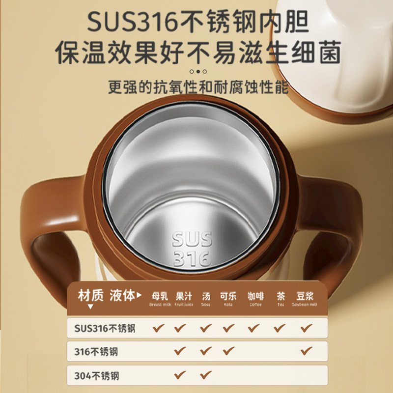 方世喜新官方旗舰店婴儿保温杯奶瓶宝宝一岁以上儿童吸管学饮水杯,淘宝优惠券,粉丝福利购,淘宝优惠卷