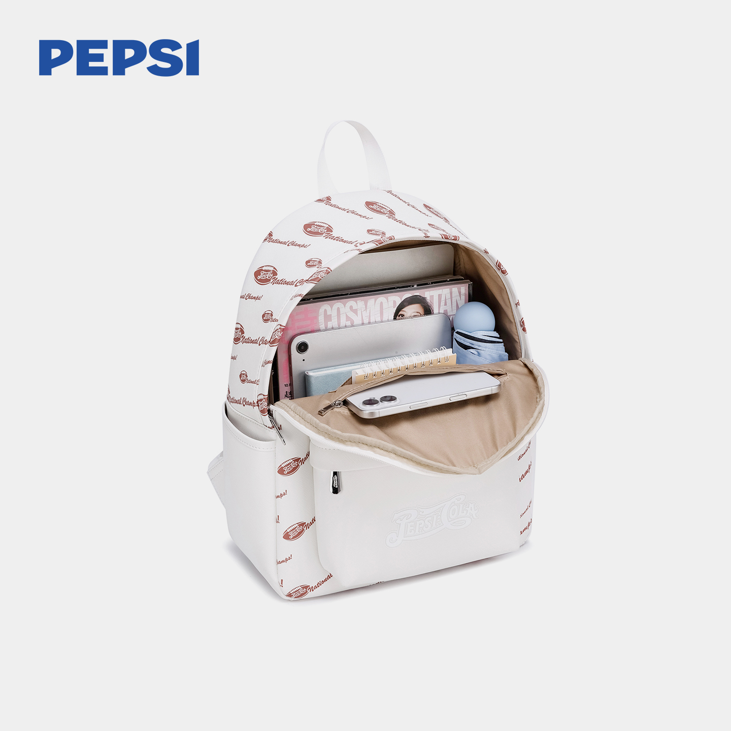 Pepsi/百事休闲双肩包女大容量旅行背包男初中生高中大学生书包 - 图3