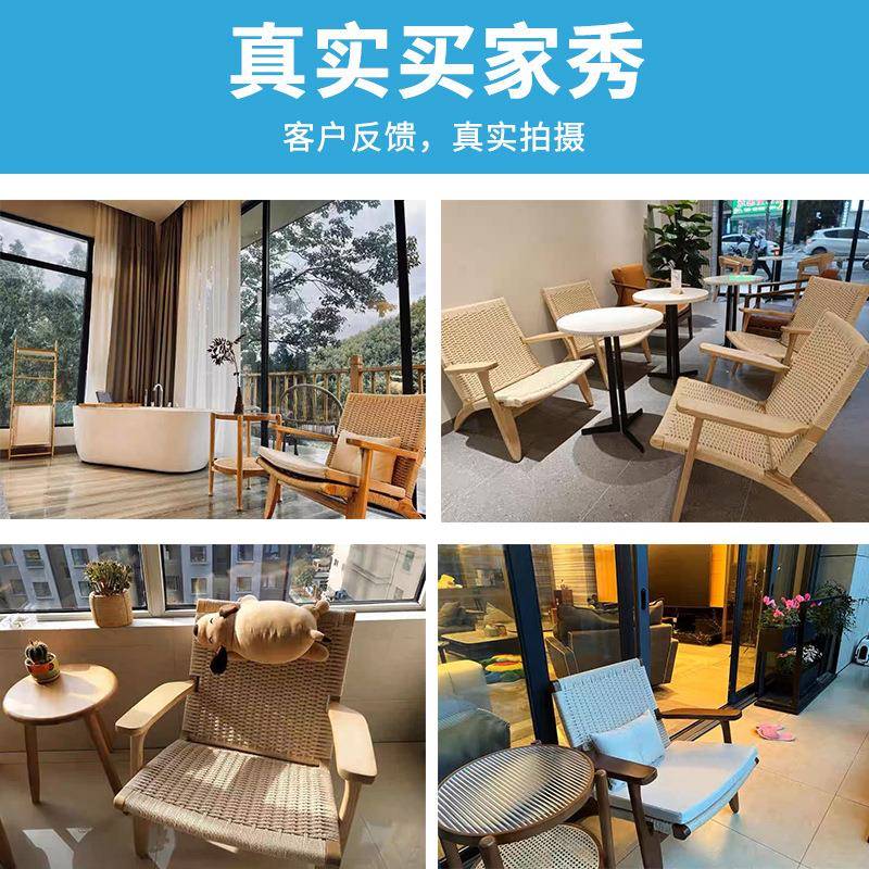 室外阳台仿木铝合金单人藤编桌椅户外花园庭院简约藤椅小茶几组合 - 图2