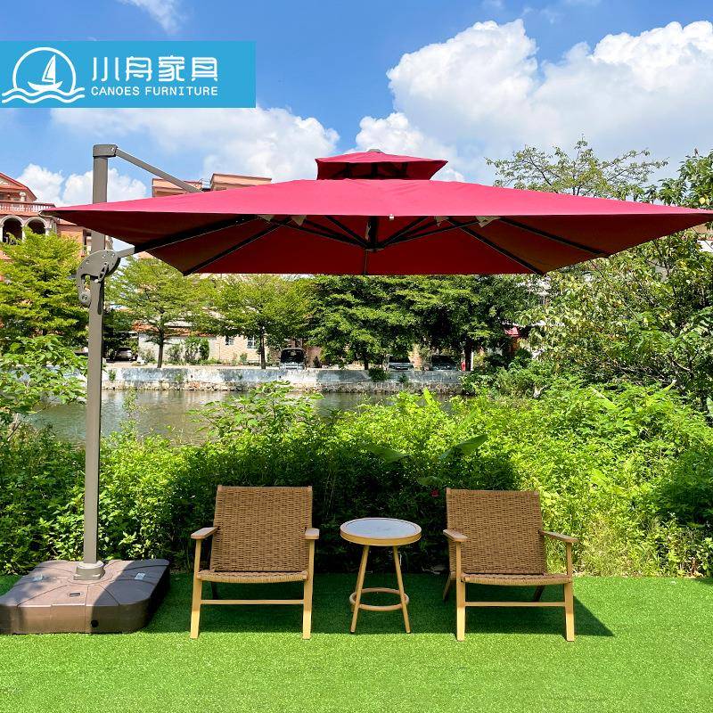 室外阳台仿木铝合金单人藤编桌椅户外花园庭院简约藤椅小茶几组合 - 图0