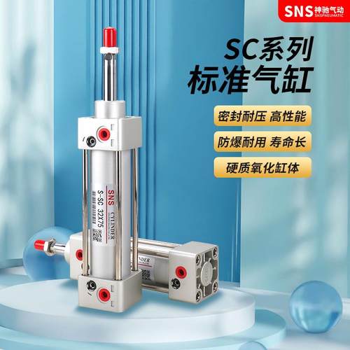 SNS神驰SC标准气缸全缸径小型气动大推力气动缸大全小气缸SC100 - 图2