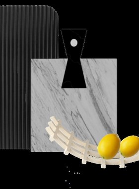 现北北欧黑白大理石纹砧板摆件样板间桌面收纳陈设工艺品家居饰品