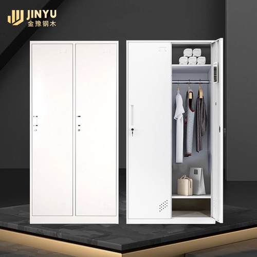 钢制二门更衣柜学校宿舍挂衣柜带锁储物柜办公室卫生间矮柜储物柜 - 图1