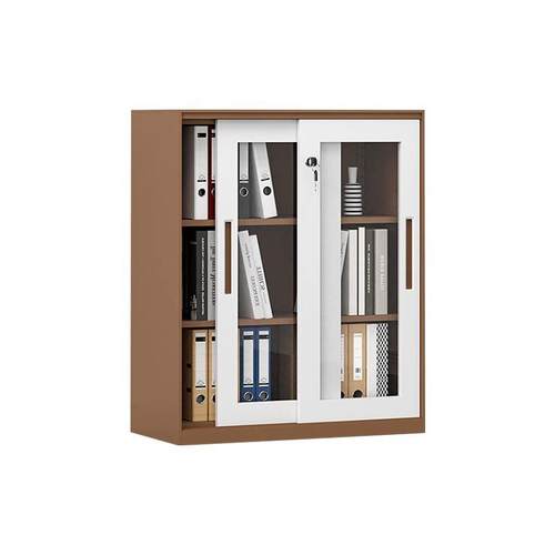 办公室铁皮文件柜推拉移门矮柜储物柜带锁档案柜资料柜隔断边柜子 - 图2