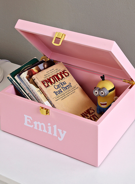 女孩饰品收纳盒j桌面可爱带锁储物盒首饰盒儿童房创意摆件家居饰