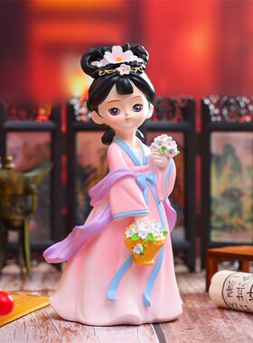 新款国潮倾城佳人系列摆件y特大号创意工艺品古风装饰摆件