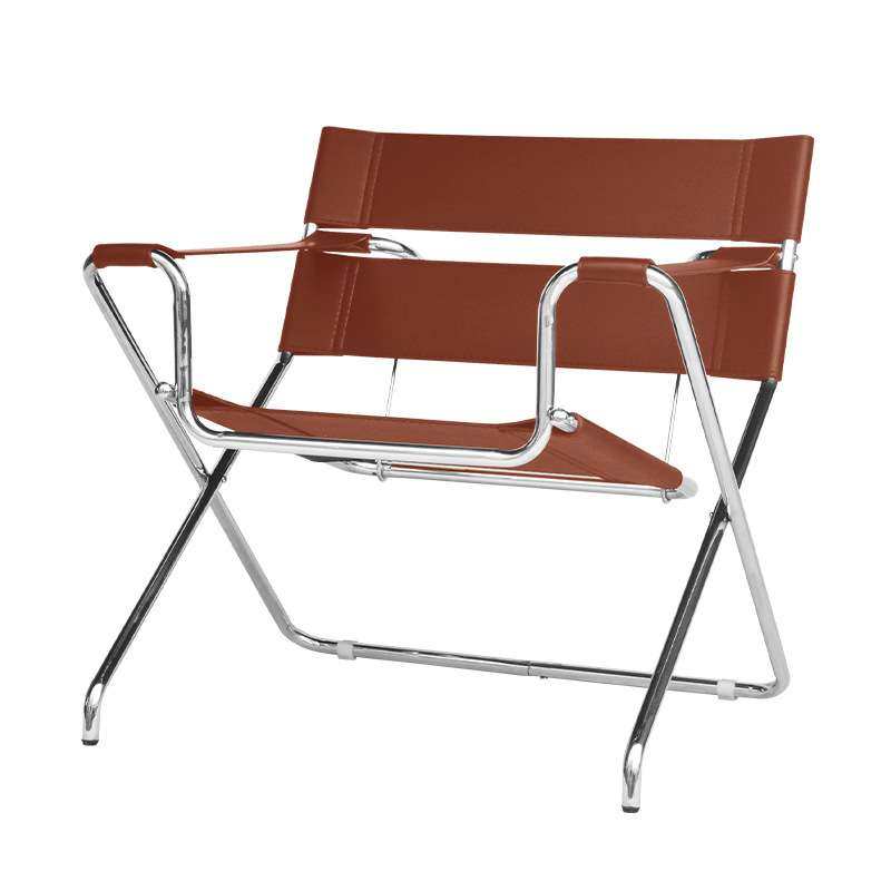B4 Chair折叠瓦西里椅中古风不锈钢休闲躺椅简约现代马鞍皮沙发椅,淘宝优惠券,粉丝福利购,淘宝优惠卷
