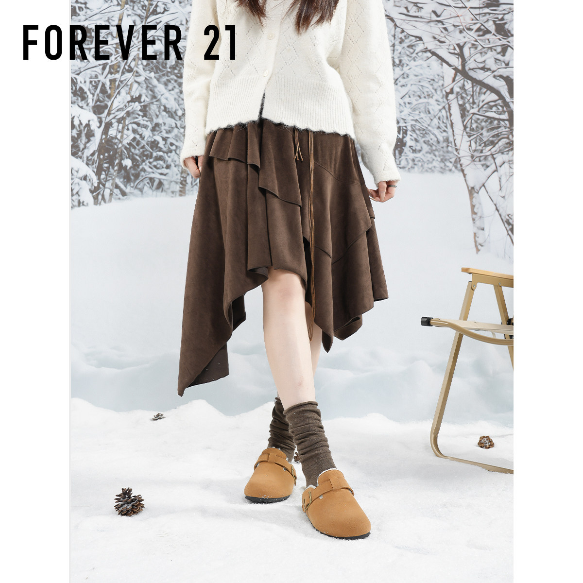 F21半拖加绒勃肯鞋女2025冬季新款保暖轻便软平底一脚蹬包头拖鞋,淘宝优惠券,粉丝福利购,淘宝优惠卷