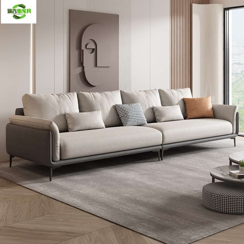 New light luxury technology cloth type simple modern fabric sofa living room three-seat practical latex sofa