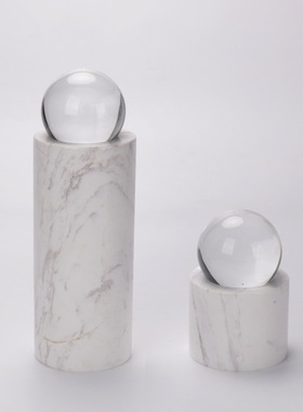 简约现代几何大理石摆件创意艺术书房电视K柜样板房间酒店软装饰