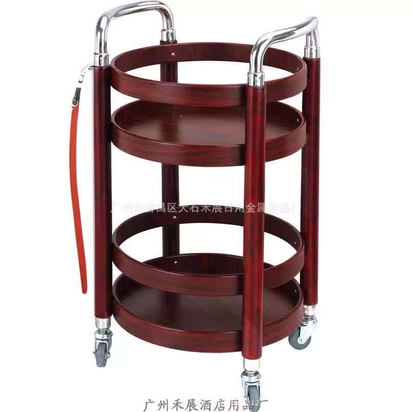 圆形酒水车木质圆形酒水车钢木服务车移动餐车双层圆形酒水车,淘宝优惠券,粉丝福利购,淘宝优惠卷