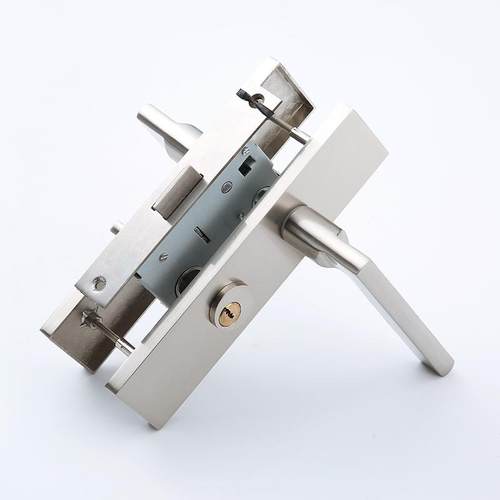 简约现代卧室静音磁吸房门锁家用现代门锁拉丝实木门把手室内门锁 - 图2