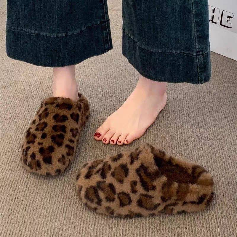 羊羔毛毛鞋一脚蹬2025年新款懒人保暖博肯棉鞋托包头半拖鞋面包鞋 - 图0