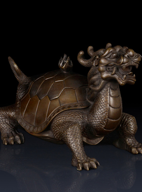 纯铜龙龟摆件招财开盖q龙龟工艺品摆件办公室龙头龟客厅装饰品礼