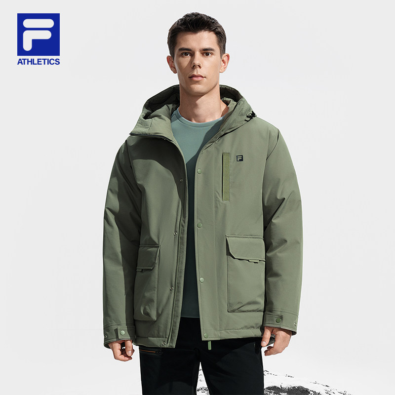 FILA斐乐男羽绒服2025冬新健身运动保暖连帽外套防泼水工装派克服,淘宝优惠券,粉丝福利购,淘宝优惠卷