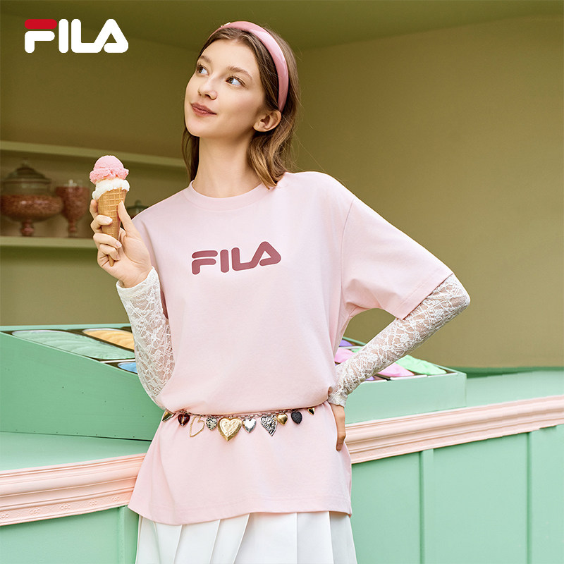 FILA斐乐情侣短袖T恤2026春季新款男女打底休闲凉感半袖纯棉上衣,淘宝优惠券,粉丝福利购,淘宝优惠卷