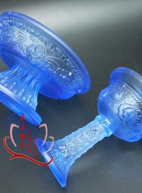 包邮水琉璃护法杯供茶杯 藏式佛前供酒杯供佛用品小号蓝色