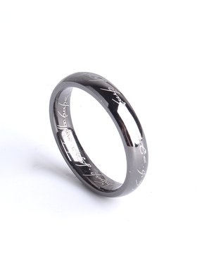 黑色打标a魔戒指环王钛钢戒指尾戒男女戒4mm尚美小素圈戒指