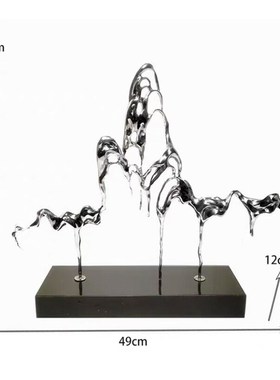 新中式样板房g售楼处酒店别墅过道饰品摆件大理石底座树脂创意摆