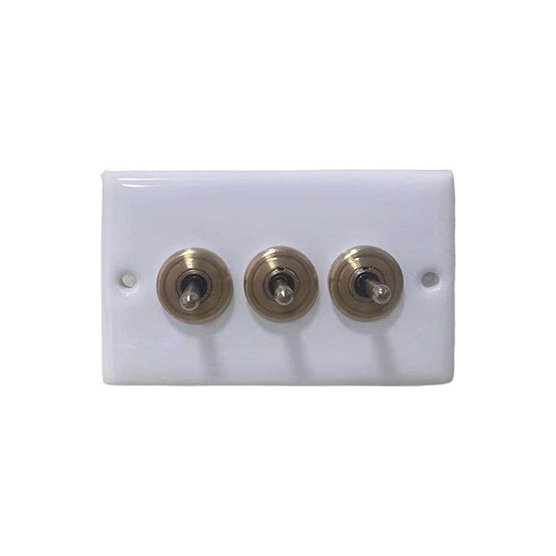 现货复古民宿拨杆开关陶瓷白色家用酒店开关面板单双三开墙壁开关,淘宝优惠券,粉丝福利购,淘宝优惠卷