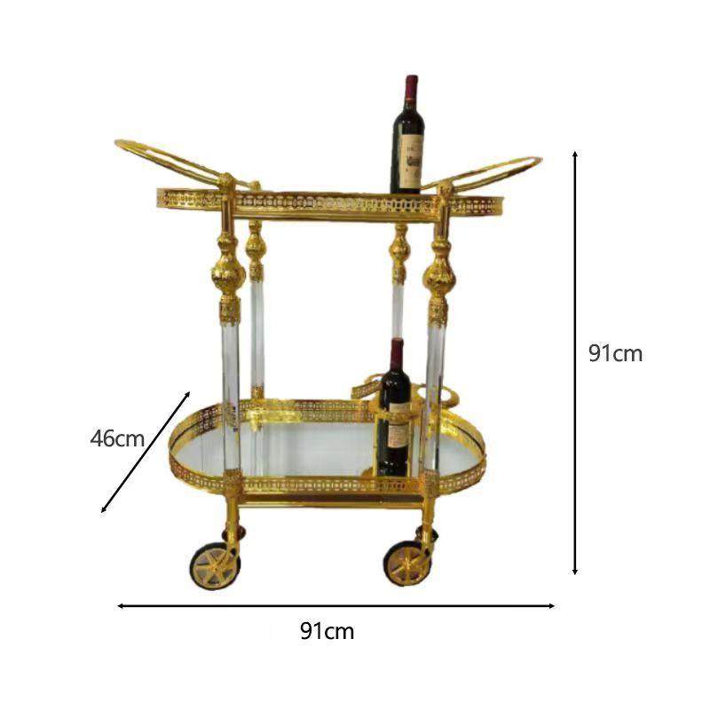 欧式高档手推餐车酒店手推车高级镀金酒水手推车,淘宝优惠券,粉丝福利购,淘宝优惠卷