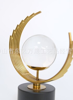 地球仪桌c面摆件办公室高级感老板台创意会议室金属水晶球装饰品