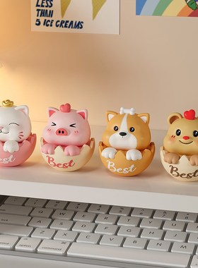 可爱不倒翁治愈系情绪小摆件解压办公室桌面装饰品生W日礼物送女