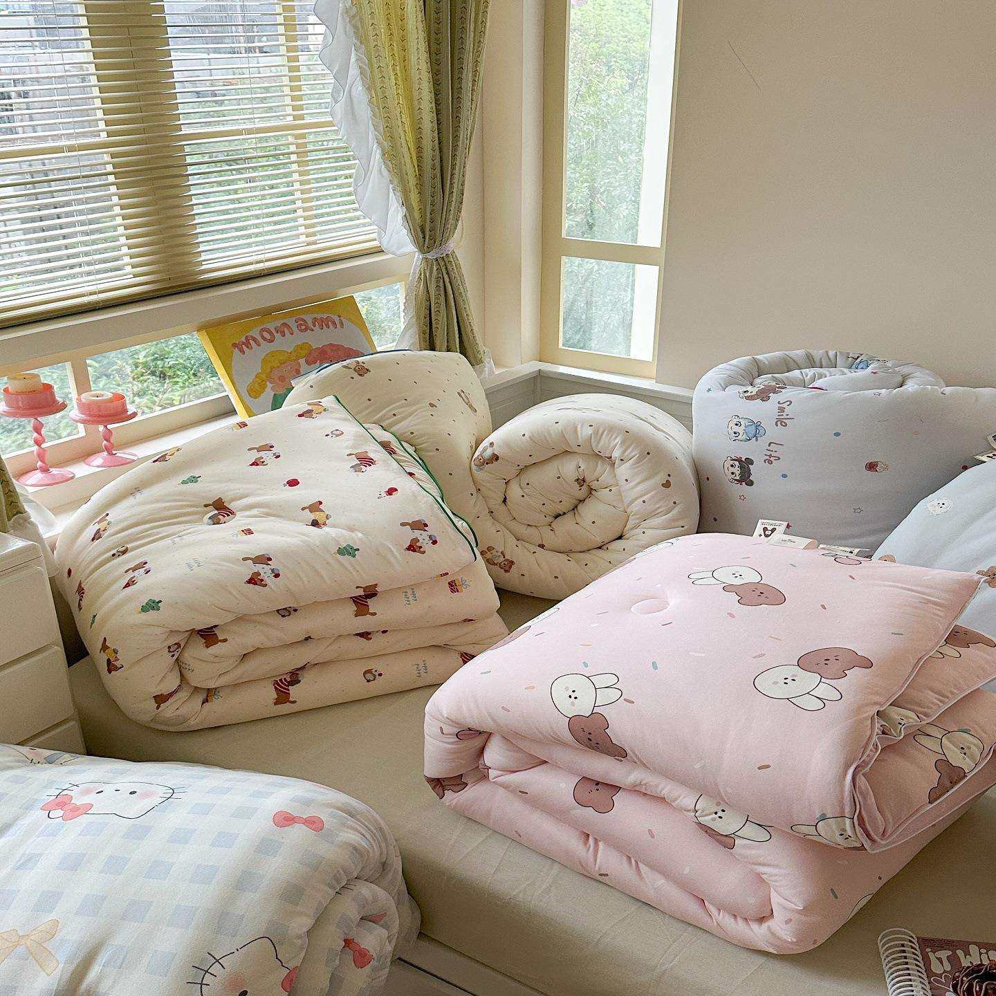 A类软糯糯双面针织棉印花麻绳边春秋被冬被可机洗水洗秋冬保暖被+,淘宝优惠券,粉丝福利购,淘宝优惠卷