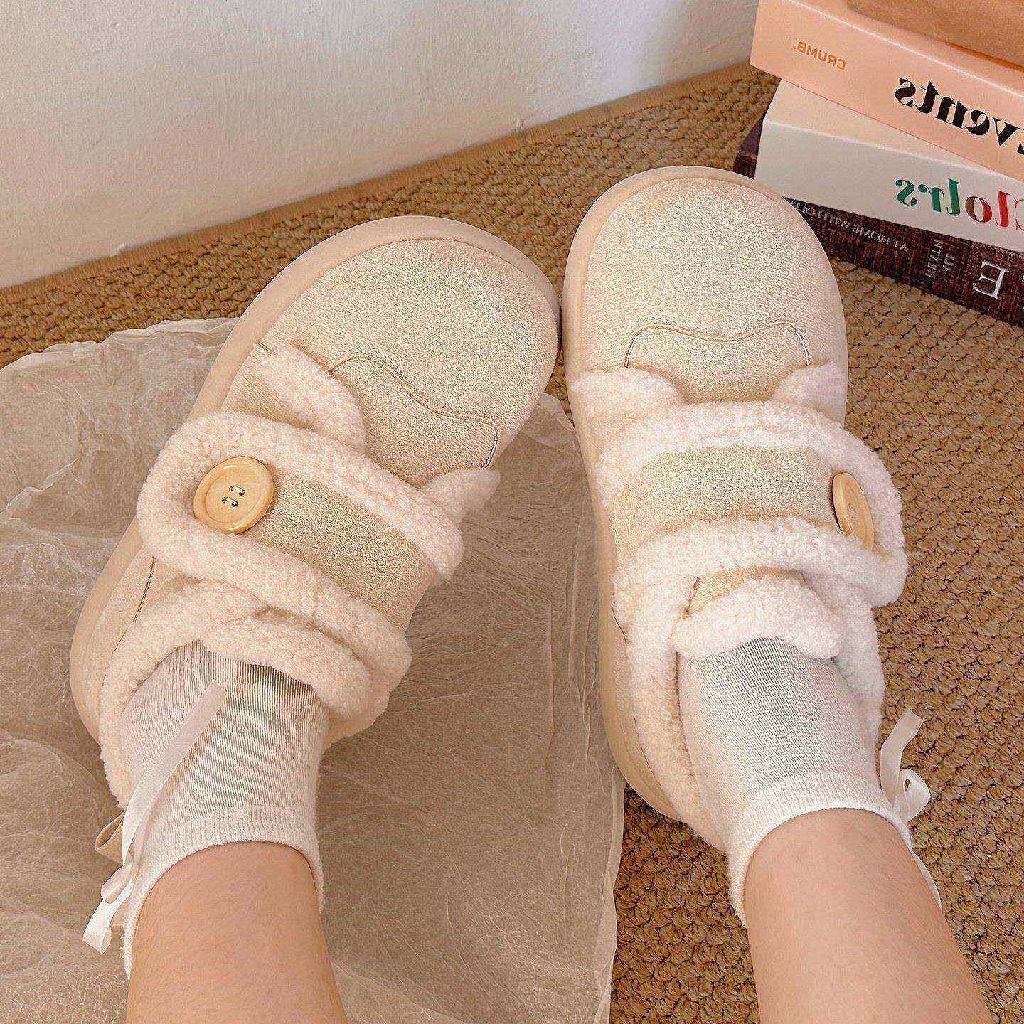 奶白加绒魔术贴板鞋女丑萌冬季新款棉鞋chic小众雪地靴运动小白鞋,淘宝优惠券,粉丝福利购,淘宝优惠卷