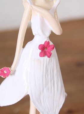 创意田园树脂套二站立花仙子姐妹 家居店铺手工艺装饰品摆件