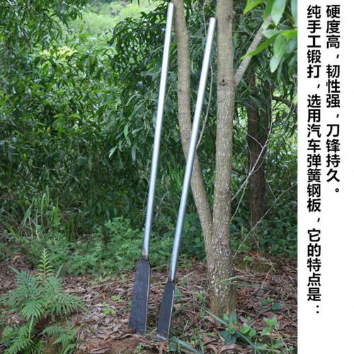 园林挖树铲钢柄花锹手工钢锹弹簧锻打钢锹挖锄起苗器连柄铁锹锻打 - 图0