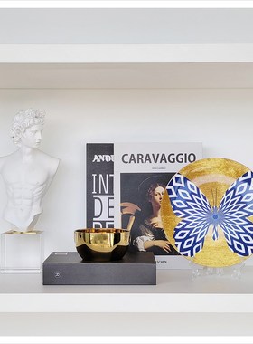 现代样板间书e房书柜简约软装创意家居饰品相框玻璃陶瓷摆件ZH301