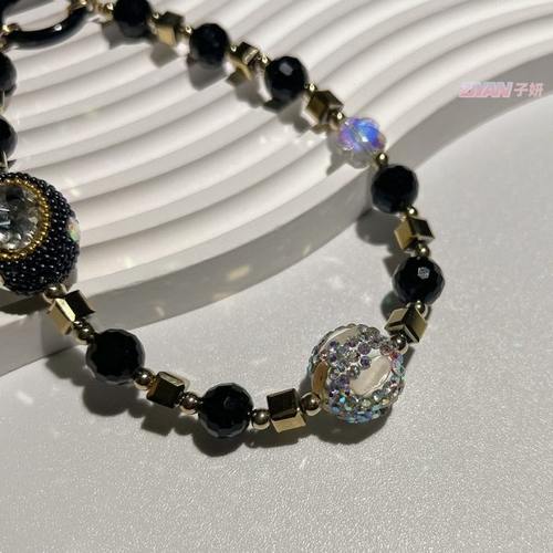 Clove 高级感手机链短款手腕挂绳西域公主手工串珠手机壳挂件钥匙 - 图1