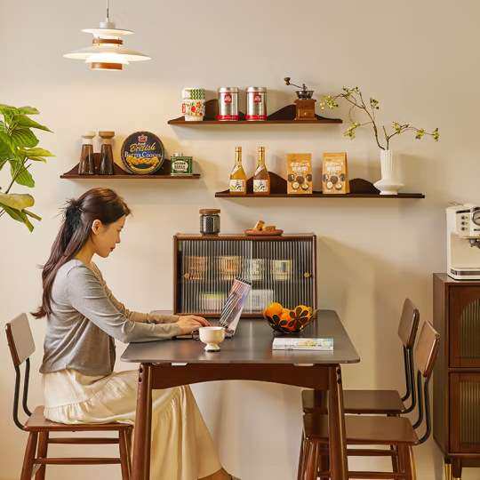 家逸全实木墙上置物架隔板书架壁挂展示架搁板背景装饰厨房调料架,淘宝优惠券,粉丝福利购,淘宝优惠卷