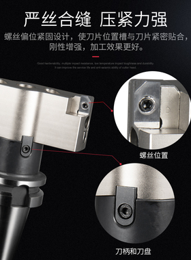铝制高光刀盘铝用桥式铣刀盘45/90度桥架配APMT1604/SEKT12面铣刀