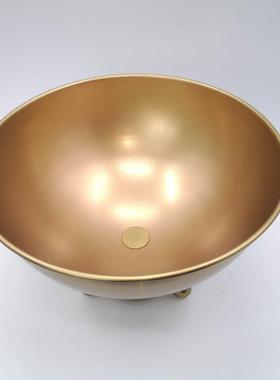 现代简约金属工艺三脚珠花器轻奢摆件客厅样板房装饰品软装饰品