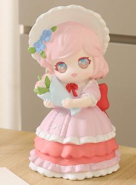 少女存钱罐可爱创意搪胶耐摔桌面装饰潮玩摆件装饰品儿童储蓄罐