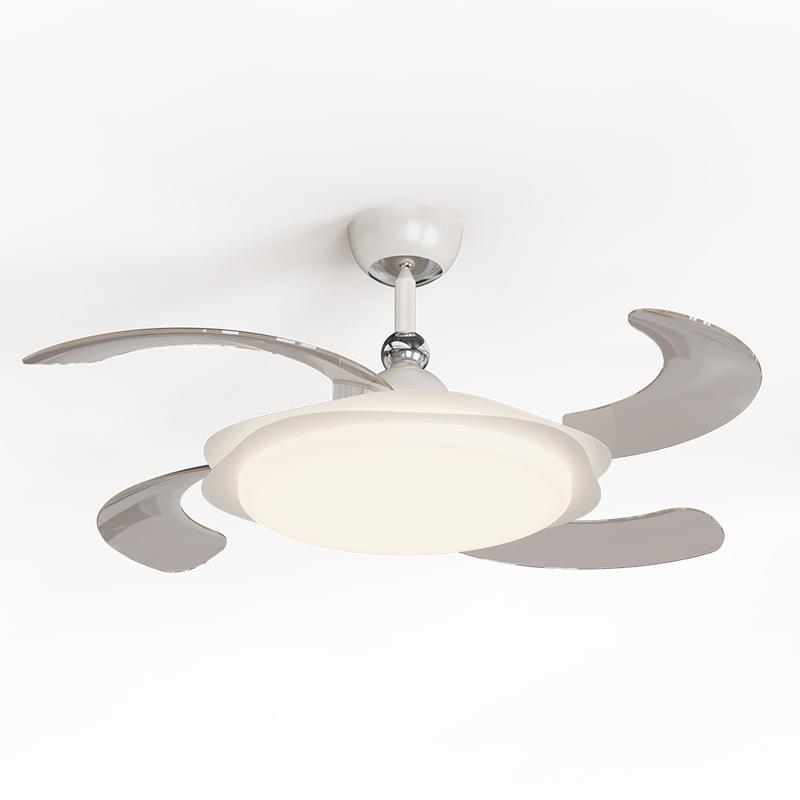 2025 new creamy style bedroom ceiling invisible fan light modern simple children's room muted all-in-one ceiling fan light