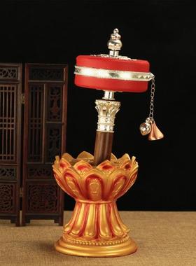 纯铜红皮手摇大号银色法器经红皮红色手精致做工桌面摆件家用
