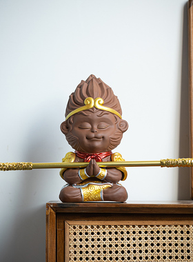 大号斗战胜佛齐天大圣孙悟空摆件陶瓷家居L客厅玄关桌面装饰品鱼