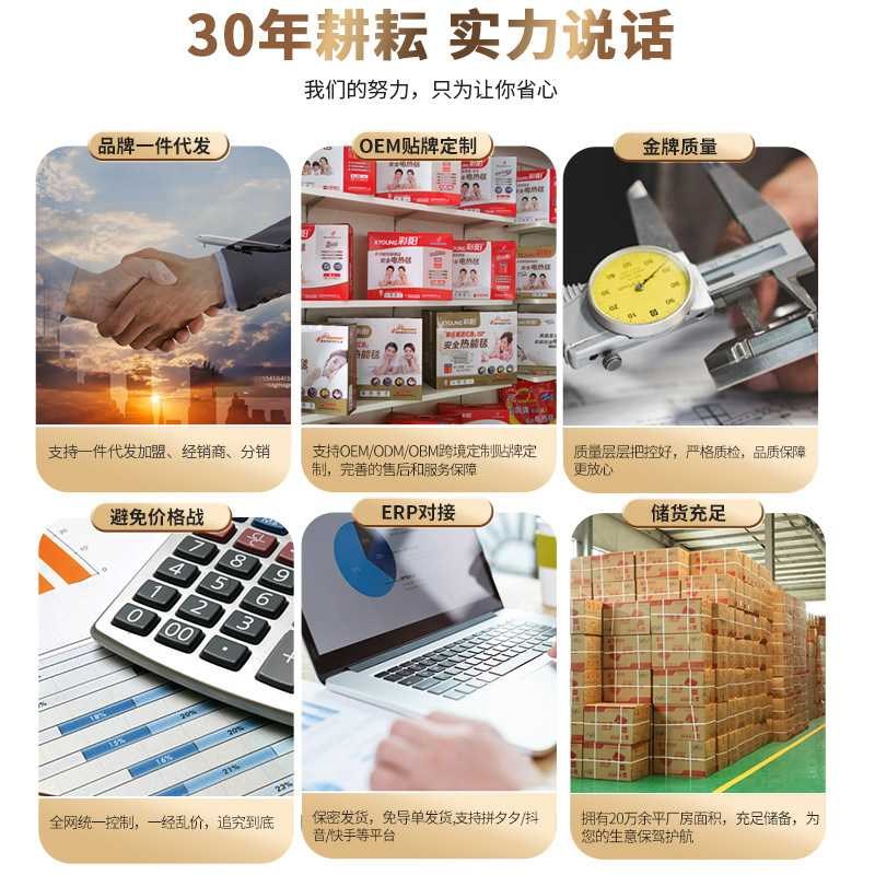 彩阳电热毯双人加热垫双温双控法B兰绒加热毯代发电褥子家用发热 - 图0