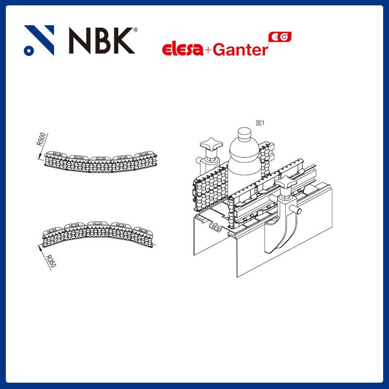 NBK ELESA GLB-2-RC 铰接式边缘导辊组件 高科技聚合体 不锈钢制 - 图2