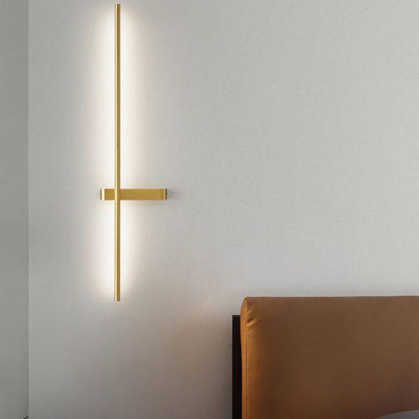 全铜壁灯轻奢客厅电视背景墙极简长条卧室床头灯走廊过道楼梯灯,淘宝优惠券,粉丝福利购,淘宝优惠卷