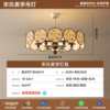Fan lamp Song Dynasty aesthetic living room chandelier new Chinese Zen creative personality fabric Chinese ancient style restaurant lamps