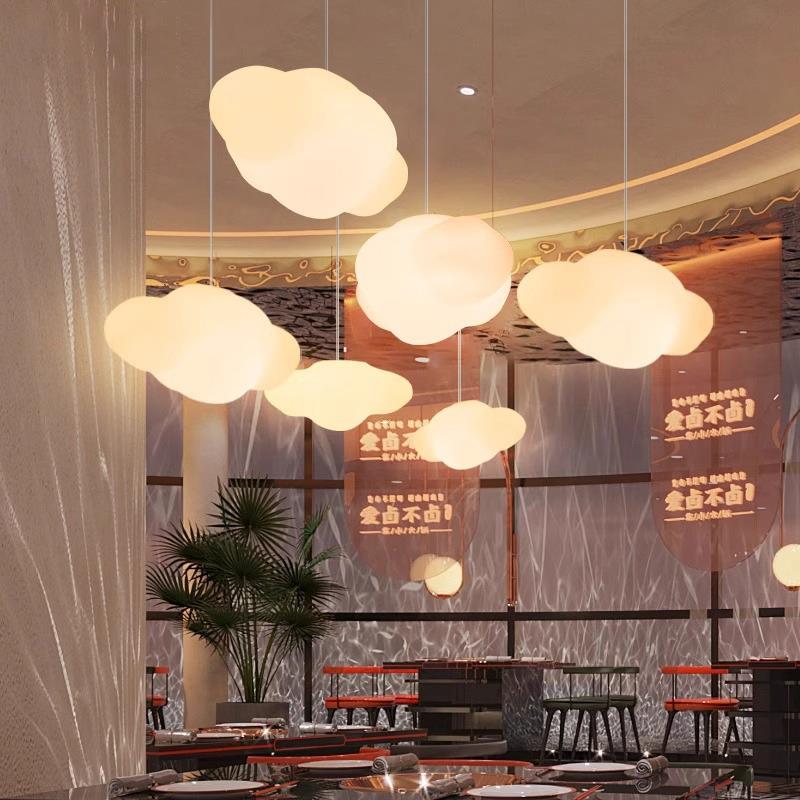 Minimalist Cream Wind Duo Lamp Restaurant Chandelier 2025 Popular Ceiling Lamp Internet Celebrity Shopping Mall Beautiful Decorative Lamp