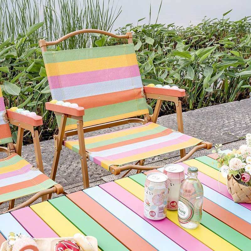 新款露营折叠椅子户外便携多巴胺彩色特斯林滚轮按摩把手克米特椅,淘宝优惠券,粉丝福利购,淘宝优惠卷