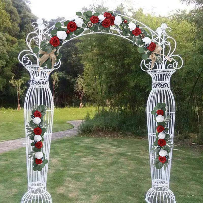 户外仿真装饰花迎宾拱门花指示牌水牌花圣诞主题桌面仿真桌旗桌花 - 图0