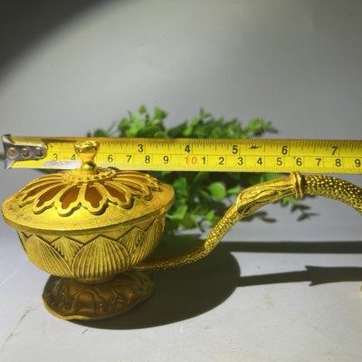 手工仿古纯铜鎏金手把熏香炉香道香炉功夫茶玩摆件荷花熏香炉家居,淘宝优惠券,粉丝福利购,淘宝优惠卷