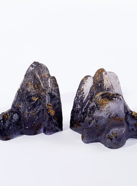 新中式创意透明树脂书档摆件样板间售楼处书房客S厅玄关桌面装饰