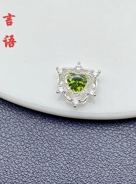 14K包金保色嵌锆石蕾丝爱心隔珠